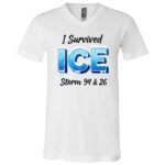 I Survived Ice Storm 94 & 26 T-Shirt - V-Neck Shirt, White, V-Neck T-Shirt