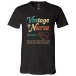 Vintage Nurse Definition Know More Than She Says T-Shirt - V-Neck Shirt, Black, V-Neck T-Shirt