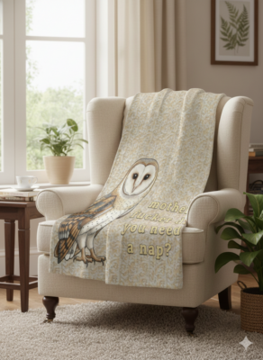 Alternative view of Funny Owl Mother Fucker Do You Need A Nap Fleece Blanket - Sherpa Blanket