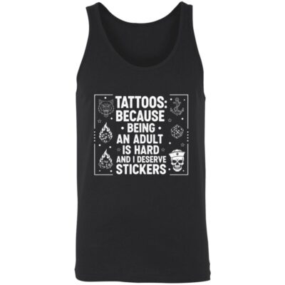 Tatoos Because Being An Adult Unisex Tank Top - Racerback Tank, Black, Unisex Tank Top