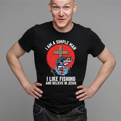 Alternative view of I'm A Simple Man I Like Fishing T-Shirt - V-Neck Shirt