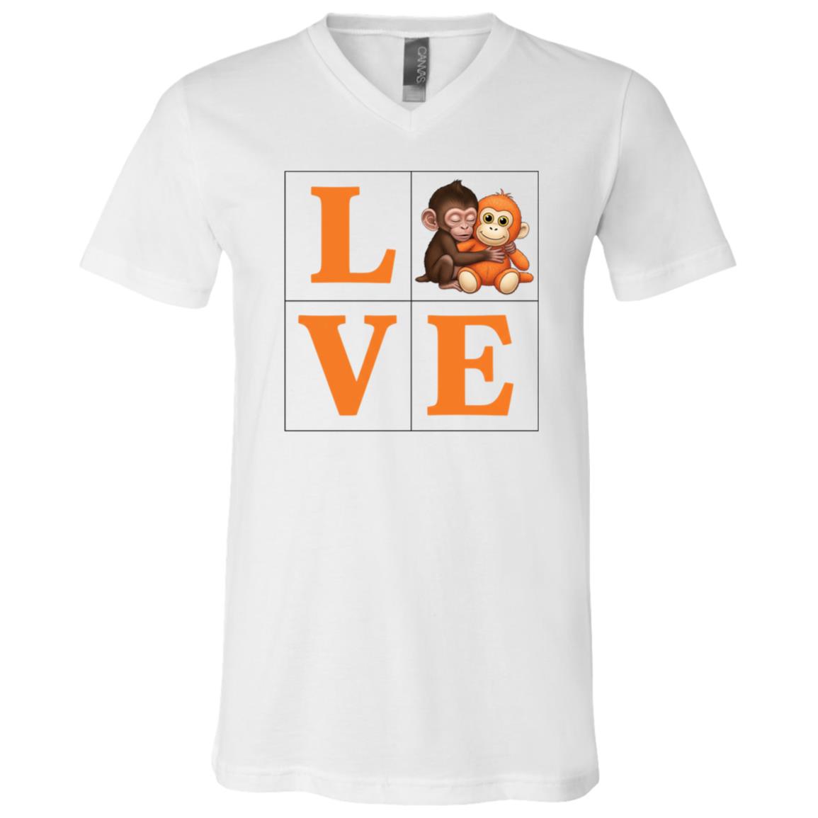 Monkey Punch Baby Graphic Little Punch Big Love T-Shirt - T-Shirt, White, V-Neck T-Shirt