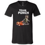 Monkey Team Punch Baby Graphic T-Shirt - Little Punch V-Neck Shirt, Black, V-Neck T-Shirt