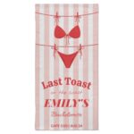 Bachelorette Towels - Last Toast on The Coast Beach Towel, Beach Bachelorette Party Gifts, White, Hand Towel - 15x30