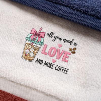 Alternative view of All You need Is Coffee Right Left Center Embroidered Bath Towel