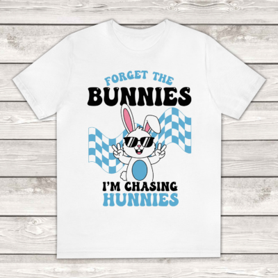 Alternative view of Forget The Bunnies I'm Chasing Hunnies Youth Kid T-Shirt