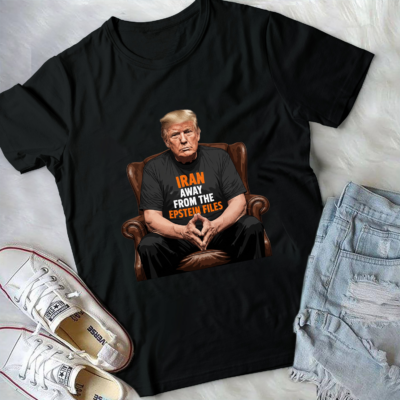 Alternative view of IRAN Away From The Epstein Files Trump T-Shirt - V-Neck Shirt