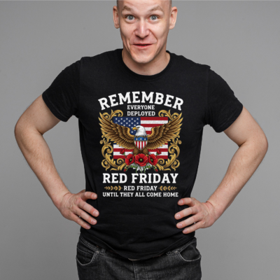 Alternative view of Remember Everyone Deployed Red Friday T-Shirt - V-Neck Shirt