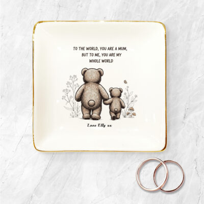Alternative view of To The World You Are A Mum Personalized Gift Jewelry Ring Dish - Custom Gift Trinket Dish - Mother’s Day Gifts