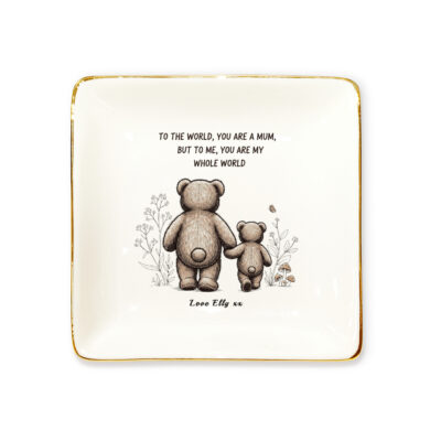 To The World You Are A Mum Personalized Gift Jewelry Ring Dish - Custom Gift Trinket Dish - Mother’s Day Gifts