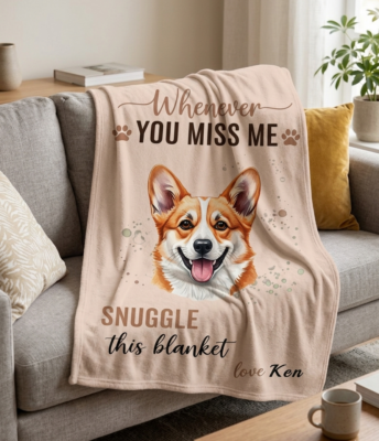 Alternative view of Personalized Dog Memorial Blanket Using Pet Photo + Name Custom Pet Dog Cat Memorial Gift