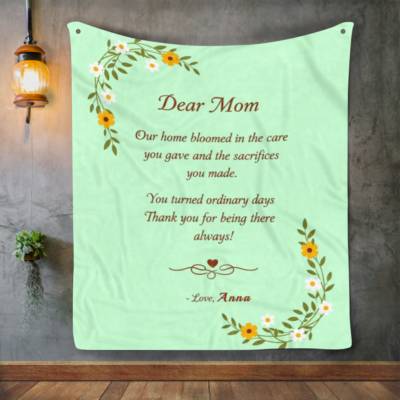 Dear Mom Personalized Blanket - Personalized Throw Blanket for MOM - Emotional Mother's Day Gift