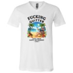 Fucking Quitter Oops I Mean Happy Retirement 2026 Men T-Shirt - V-Neck Shirt, White, V-Neck T-Shirt
