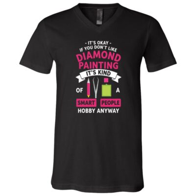 Diamond Painting It's Kind of a Smart People T-Shirt - V-Neck Shirt, Black, V-Neck T-Shirt