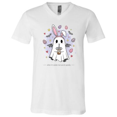 When It's Easter You're Spooky T-Shirt - V-Neck Shirt, White, V-Neck T-Shirt
