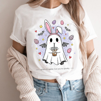 Alternative view of When It's Easter You're Spooky T-Shirt - V-Neck Shirt