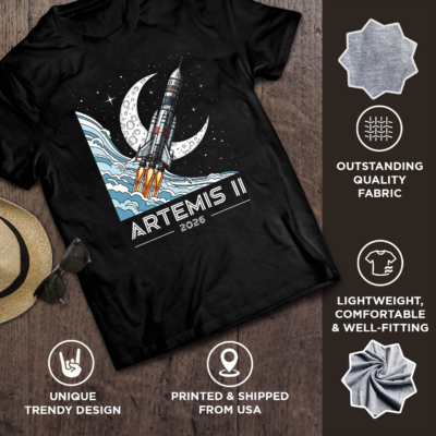 Alternative view of Artemis II Launch to The Moon 2026 T-Shirt - V-Neck Shirt
