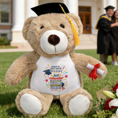 Personalized Graduation Bear Gift for Her Him, Custom Name Class of 2026 Teddy Bear Bulk for University Middle High School Grad Student