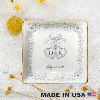 Custom Engagement Ring Dish - Personalized Wedding Ring Dish - Engagement Gifts - Gift For Bride