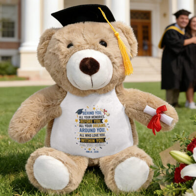Personalized Behind You All Your Memories Before You All Your Dreams Graduation Teddy Bear 2026 2027 - Grad Gift