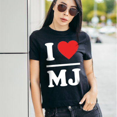 Alternative view of I Love MJ Shirt - I Heart MJ T-Shirt - V-Neck Shirt