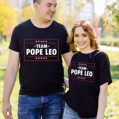 Alternative view of Team Pope Leo XIV T-Shirt - I Stand with Pope Leo Vintage Faith T-Shirt