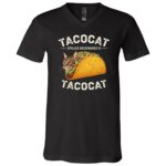 Tacocat Spelled Backwards Is Tacocat T-Shirt - V-Neck Shirt, Black, V-Neck T-Shirt