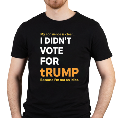 Alternative view of I Didn't Vote for tRUMP T-Shirt - I'm Not An Idiot V-Neck Shirt