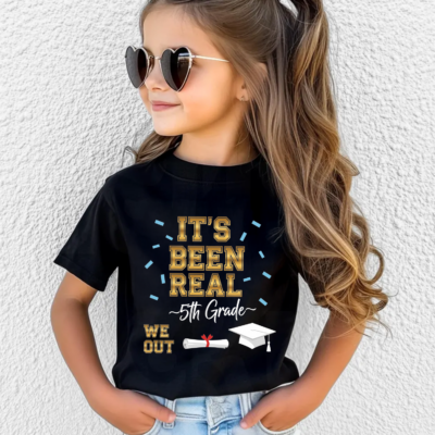 Alternative view of It’s Been Real 5th Grade Graduation Shirt, We Out Elementary School Tee, Last Day of School Shirt, 5th Grade Graduate Gift