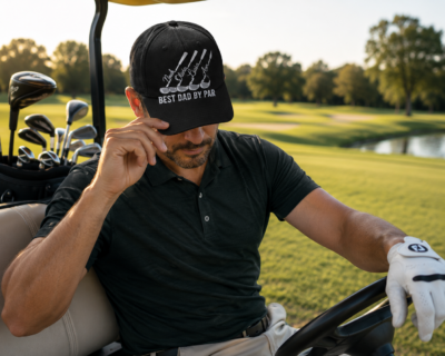Alternative view of Best Dad By Par Hat, Personalized Golf Dad Cap, Custom Golf Dad Hat, Embroidered Dad Golf Cap, Funny Golf Dad Hat